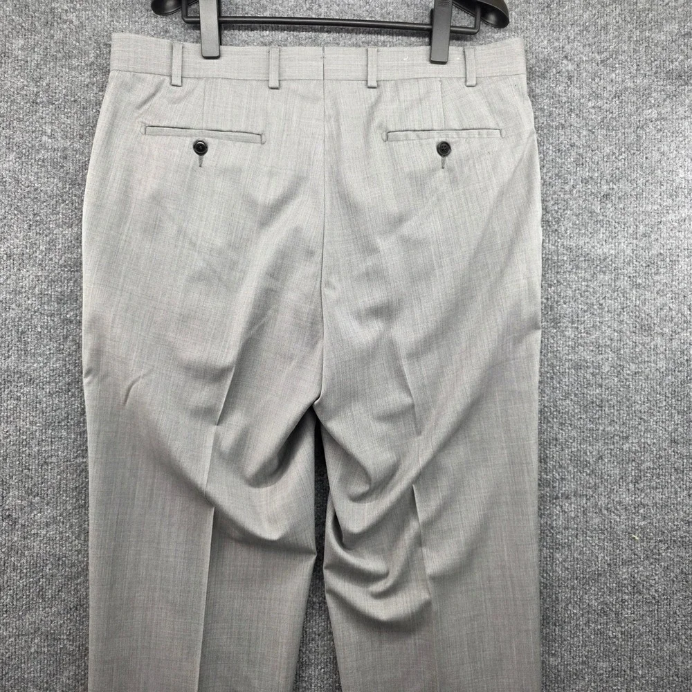 Peter Millar Mens Size 35‎ Gray 100% Wool Flat Front Dress Pants Slacks MS17B99